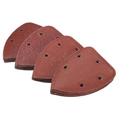 Nazalus - Offerta Speciale - Fogli Abrasivi Confezione Da 50 Fogli Abrasivi Carta Abrasiva 5 Fori 90 X 140 Mm Triangoli Abrasivi 10 X Grana 406080120240 Per Levigatrice Triangolare Black 84475818