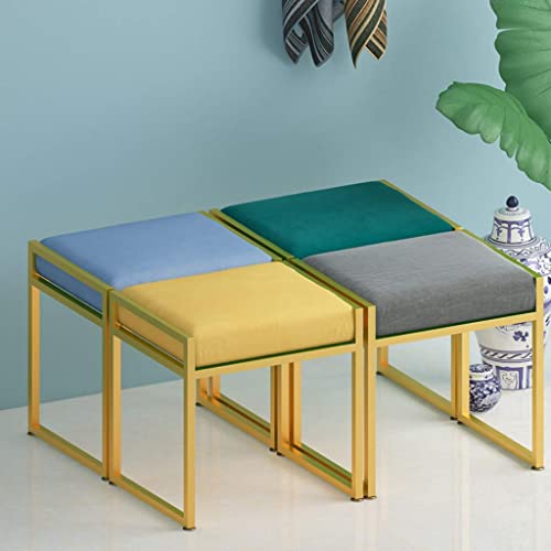 Tabouret ottoman carré moderne velours repose-pieds salon n° 2