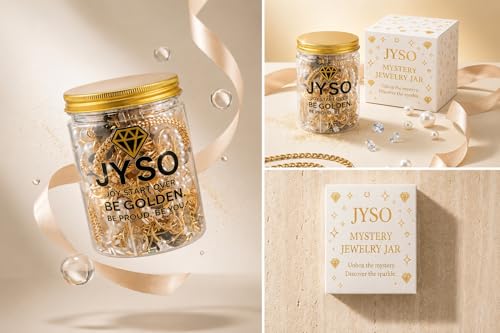 Image of Mystery Jewelry Jar Bundle - 65 - 70 premium quality Jewelry Box for Women Gift Set, Unique Birthday Gift for Her (earrings - rings - gold necklace stack - gold bracelet stack - anklets - waist chain