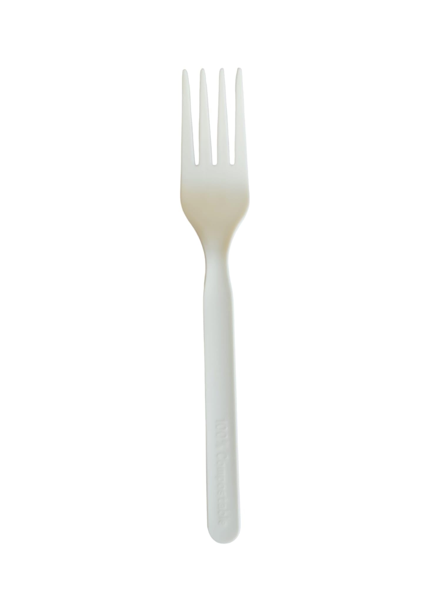 100 Forchette biodegradabili e compostabili Bianche Posate in Fibra di Zucchero Confezioni da 50 Pezzi stoviglie bio Eco Friendly (100 pezzi)