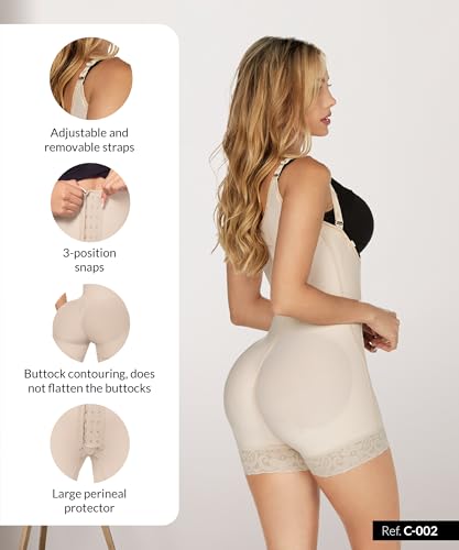 Forma Tu Cuerpo, Medium Compression Faja with Snaps (Beige, Small) - image 3