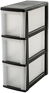 Iris Ohyama, Storage chest, tower, 5 drawers of 10 Lwith wheels, see through drawers, office, bathroom, living room - New Slim Chest NSC-205 - White
