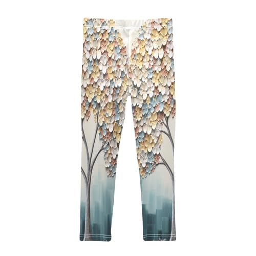Bolaz Toddler Girls Leggings Printed Yoga Pants Leggings Watercolor Flower Tree for Kids2