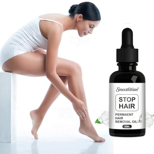 Image of SmoothWave Stop Hair Permanent Hair Removal Oil - Natural Hair Growth Inhibitor for Women & Men, Painless Hair Removal Solution for Face, Legs, Arms & Body - 30ML (Pack of 2) (2, 60 ml)