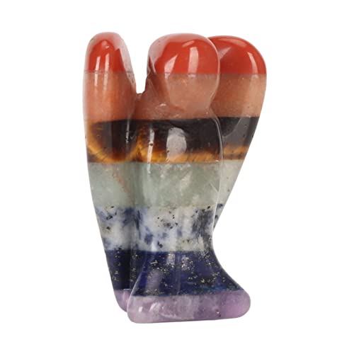 Rankomu Figuras de ángel de cristal, estatua de ángel de la guarda de cuarzo aventurina tallada a mano para buena suerte, meditación curativa, decoración de escritorio de oficina y regalo espiritual