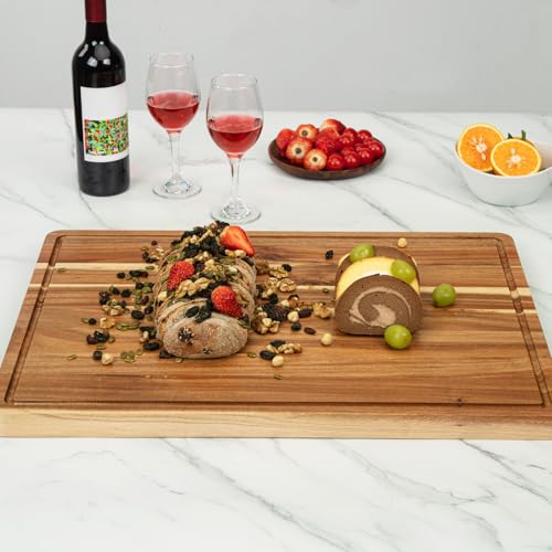 Tabla de Cortar de Madera Acacia Extra Grande 24x18 pulg miniatura 2