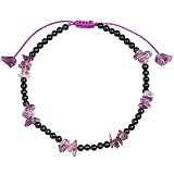 Jewboo Chip Crystals/Agate Beach Anklet Bracelet for Women,Amethyst