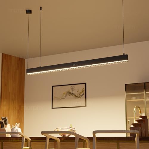 Image of Murphy 4ft LED Hanging Profile Light - Warm White (Lens Diffuser) | 45W Aluminium LED Pendant Light | Adjustable Hanging Wire | Modern Linear Ceiling Light | 2-Year Warranty | Pack of 1