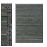 Alfombra de Salón o Comedor, Gris Opalino, de Bambú Natural de 200 X 300 cm, Natur 200x300 - Hogar y Más