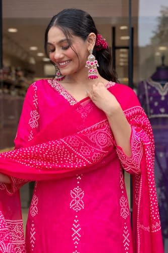 Image of MITZO Kurta Sets for Woman || Kurta Sets for Women Cotton || Women Kurta Sets with Dupatta Cotton || Kurti Pant Set with Dupatta