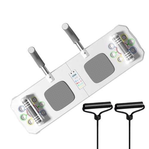 KERALI Tabla de empuje con contador, tabla de flexiones ajustable con cuerda de tensión, tabla de presión con mango y almohadilla antideslizantes, almohadilla de fitness profesional para hombres y