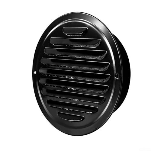 ZYNCUE Grille d'aération ronde en acier inoxydable pour conduit de ventilation murale extérieure, 700 à 200 mm noir pour amélioration de la maison et du jardin
