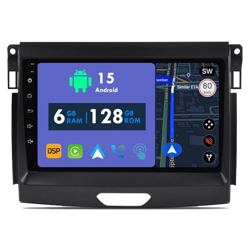 RoverOne Autoradio GPS pour Ford Ranger 2016 2017 2018 2019 Carplay Android Stéréo Bluetooth Navigation Satellite