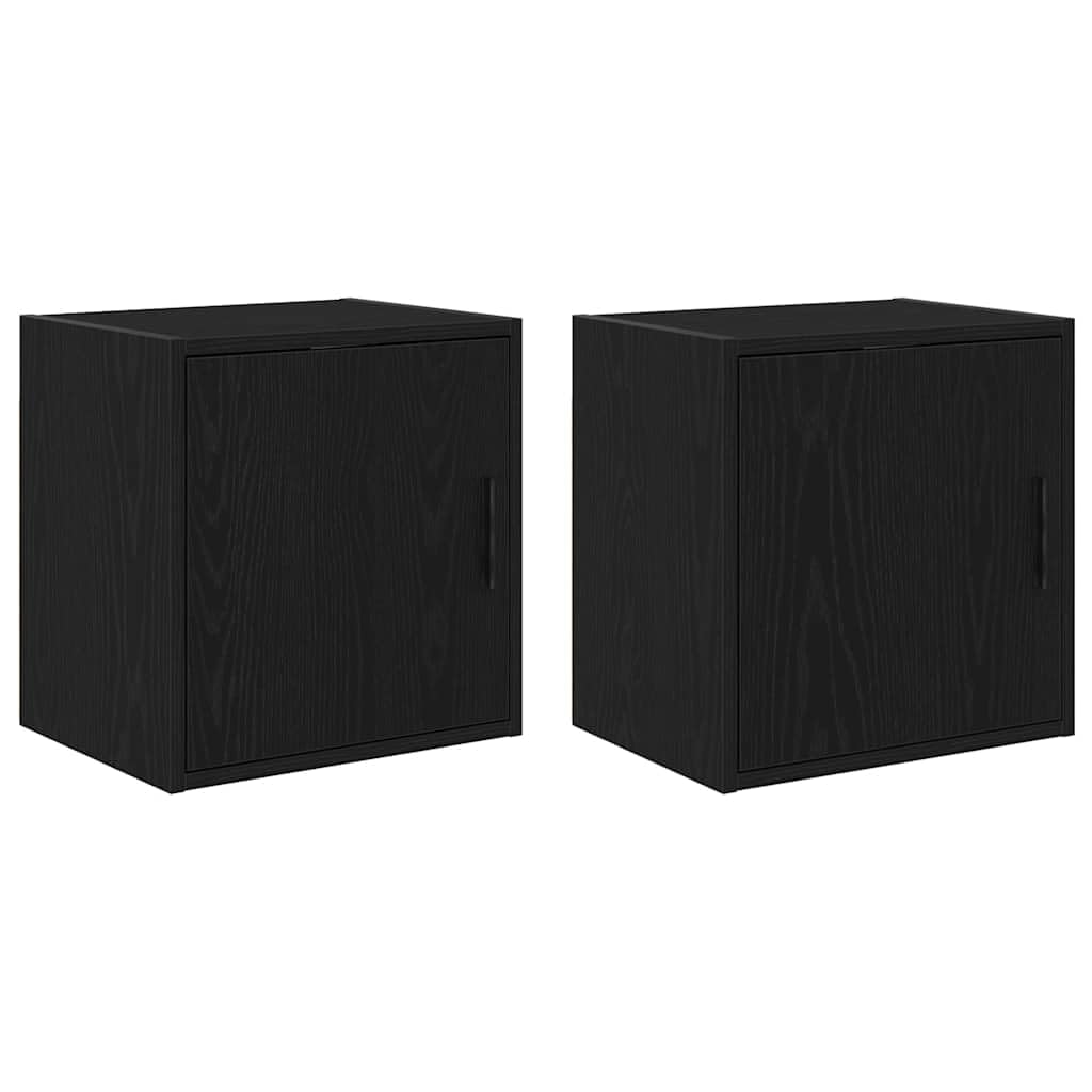 Générique Armoires murales de Garage 2 pcs Noir Bois d'ingénierie,Entreprise & Industrie,Stockage Industriel,Armoires industrielles,Noir,15.55 KG,860628