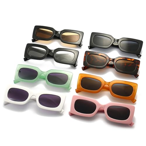 Lunettes de soleil rectangulaires rétro à verres dégradés géométriques