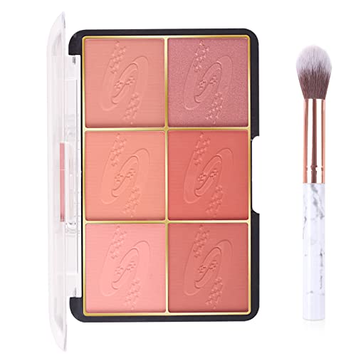 Meicoly 6 Colors Face Blush Palette, Bright Blush Cheek Makeup Shimmer Matte Mineral Blusher Powder Set Contour And Highlight Blush Palette With Brush Rubores De Maquillaje,01 #TOP17