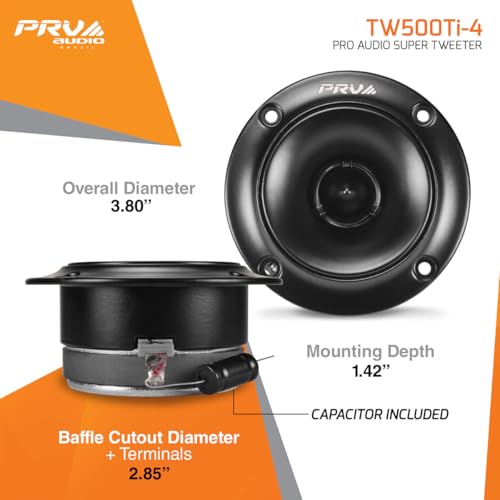 PRV AUDIO 1080 Watts Bundle 2X 6.5 Midrange Speakers 420 Watts, 4 Ohm + 2X Super Tweeters TW500Ti-4 120 Watts, 4 Ohm for Car Audio Systems (2 Speakers, 2 Tweeters) by PRV AUDIO - Image 5