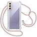 Produktbild XTCASE Handykette für Samsung Galaxy S21+ 5G / S21 Plus Hülle, Smartphone Necklace Handyhülle mit Band Transparent Schutzhülle Stossfest - Schnur mit Case zum Umhängen in Roségold