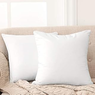 Deconovo Set of 2 Large Crushed Velvet Cushion Covers 60cm x 60cm 24x24 Inches Throw Pillow Covers Pillowcases Square Cushion Covers for Garden Chairs with Invisible Zipper White