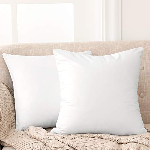 Deconovo Lot de 2 Taie d'oreiller en Velours Housse de Coussin Blanc 40x40 Housse de Coussin