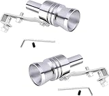 gunhunt Pack-2 Turbo Sound Whistle Simulator, 4.05' x 2.32' Car Roar Maker Tail Pipe Whistle, Universal Aluminum Turbo Sound Whistle Exhaust Muffler Sound Booster, Car Styling Accessories (Silver)