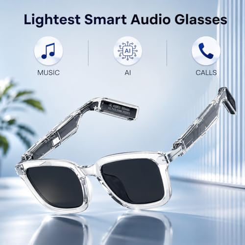 Image of Futopia AIVIS-G AI Smart Glasses|Voice Assistant,Stereo Audio,Dual Mic ENC|Calls,Music & Translation|Real-time Translation|Meeting Minutes|Dual-Microphone|Noise Reduction|Single-Point Touch.
