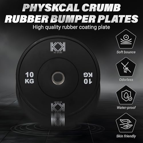 KK Rubber Weight Plate Set - 2 Inch Bumper Weight Plates – Durable Barbell Weights Set - Dumbbell Plates For Training & Weightlifting - Image 3