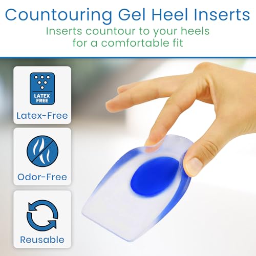 Image of ViveSole Heel Cups for Heel Pain Relief (3 Pairs) - Gel Cushion Inserts for Heel Spur, Achilles Tendonitis, Plantar Fasciitis - Insole Pads for Shoes Women & Men - Silicone Supports, Shock Absorbing