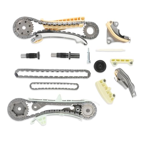 Engine Timing Chain Kit Compatible with 1997-2005 Ford/Explorer Mustang Ranger 4.0L Fit for 2004-2010 Mazda/B4000 4.0L SOHC 6Cyl w/Tensioner, Sprocket, Chain Guide Rail, Restrictor