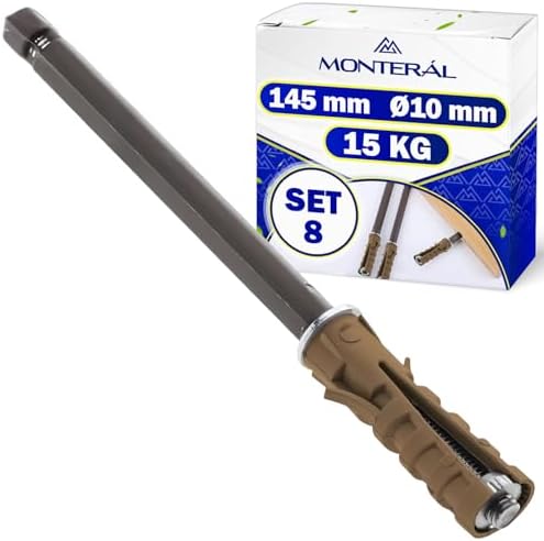 8 Piezas Soporte Oculto de Baldas Flotantes Pared 145 mm Ø10 mm con Capacidad de Carga 15 Kg - Soporte Estante Flotante Fabricado de Acero - Garantía de 10 Años - MONTERAL