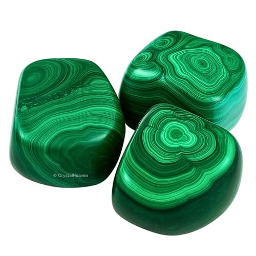 Image of Crystal Heaven Certified Malachite Healing Tumbled Stone,Natural Polished Crystals For Diy Crafts,Manifestation,Meditation,Pooja Feng Shui And Reiki Healing(30 Grams)