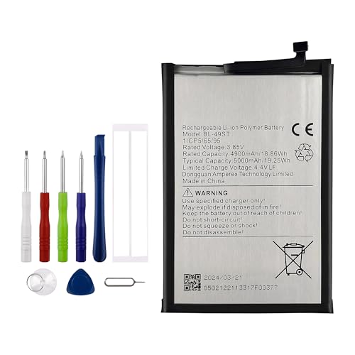 Vvsialeek BL-49ST Batterie de rechange compatible avec Tecno Mobile Spark 10 Pro avec kit d'outils