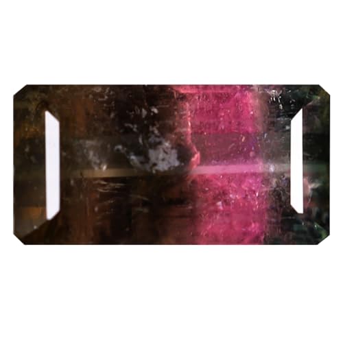 Tourmaline pastèque non chauffée 2.92 ct | Pierre précieuse en vrac octogonale