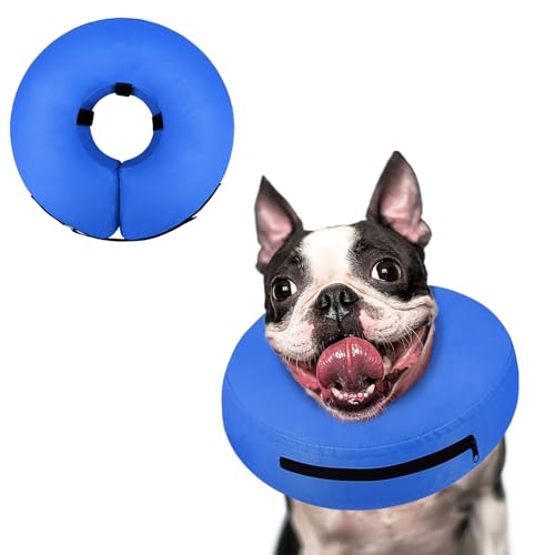 Image of Supet Inflatable Dog Cone Collar Alternative After Surgery, Doggie Neck Donut Collar Recovery ECollar for Post Surgery, Soft Dog Cone for Small Medium Puppies Cats