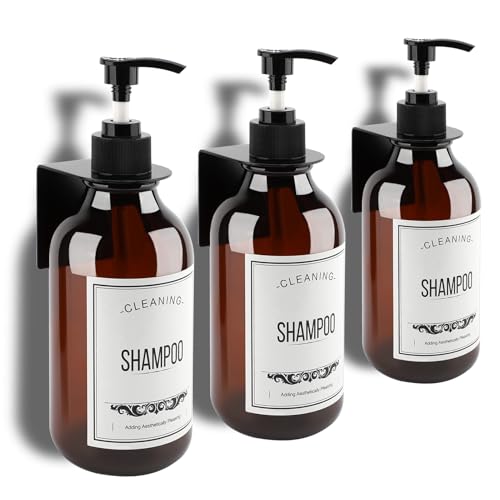 La Mejor Selección de Dispensadores de ducha Top 10. 44 Gugxiom 3PCS 500ml dispensador de Shampoo para regadera, No Drill dispensador de Shampoo y acondicionador, dispensador de detergente liquido con Etiquetas Impermeables, para el...