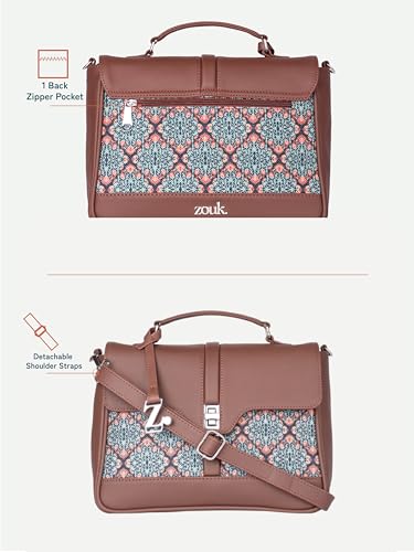 Image of ZOUK | Women's Vegan Leather | Stylish Handbag with Adjustable Strap, Top Handle |