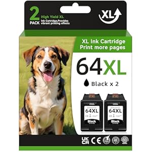 64 cartuchos de tinta negra compatibles con HP Ink 64 64XL Cartucho de tinta negra para impresoras HP apto para impresora Envy Photo 7855 7858 7155 7800 6255 Inspire 7900e 7955e 7255e 7950e 7958e