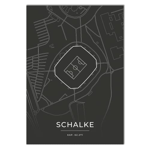 Vacentures Schalke Stadion Poster - Fussballstadion-Poster - Geschenk für Fußballfans (30x40 CM) Cover