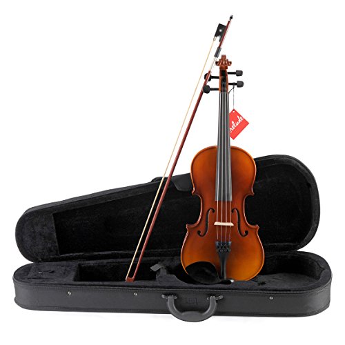 Aileen Solidwood Ebony Kids Students Beginners Violin Rental Shop Preference Outfit with Case, Rosin, Premium Strings, Shoulder Rest, Fingerboard Sticker (4/4)