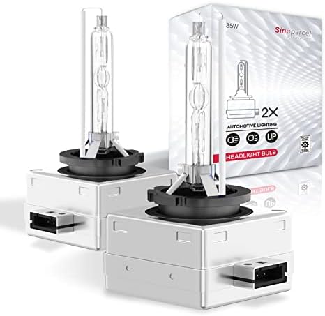 Sinoparcel D1S Xenon HID Headlights Bulb - 6000K 35W High Low Beam Replacement Lights - 2Yr WTY - Pack of 2