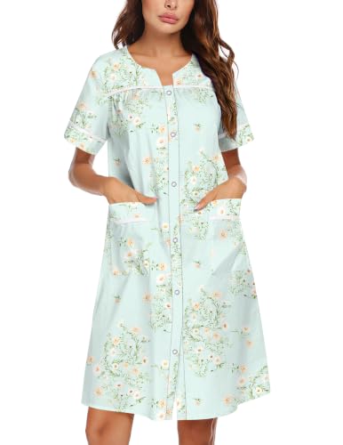 Image of Ekouaer Nightgowns for Women House Dress with Pockets Snap Front House Coat