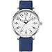 Imagen de Alienwork IK EasyTime Reloj Hombre Mujer Plateado Pulsera de Silicona Azul Marino Blanco Tiempo de Lectura Fácil Cambio Correa con Liberación Rápida Impermeable