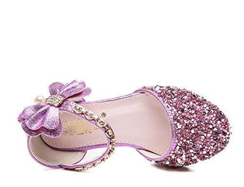 Kid Girls Wedding Sandals Glitter Mary Jane Pumps Bridesmaids Party Princess Dress Shoes (Toddler/Little Girl)4