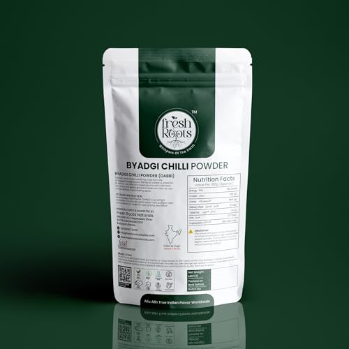 Image of Fresh Roots Naturals Byadgi Red Chilli Powder 250g | 8300 SHU | Lab Tested | single origin Byadgi Dabbi Karnataka | deep red | NABL tested | aflatoxin not detected | mild heat | no sudan dye | lal mirch