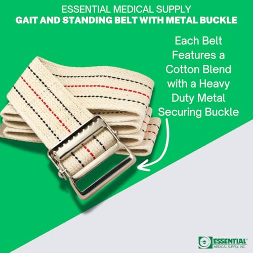 Essential Medical Supply Gait Belt with Metal Buckle, 72 Inch