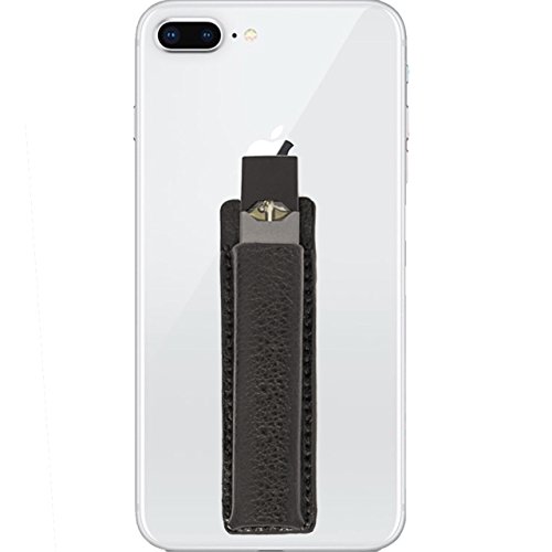 Slim Leather Holder Compatible for JUUL Device | Compatible with iPhone, Android, Samsung Galaxy | Black