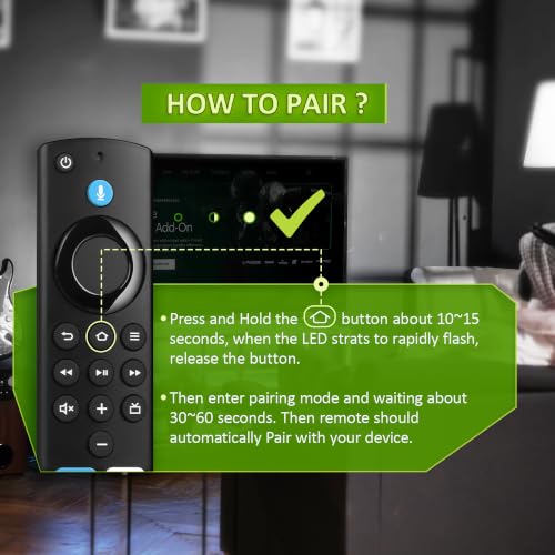 Image of Replacement Voice Remote Compatible with Fire Smart TV Cube(1st /2nd /3rd Gen),TV Stick(4K /4K Max /Lite),Smart TVs (3rd Gen)