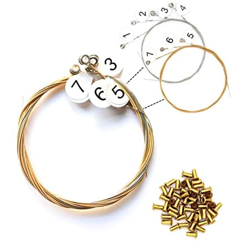 INKNOTE Lyre Harp Strings Tuning Pin Replacement widely for Lyre Harp,Zithers,Harpsichord,Dulcimer,and other Primitive Stringed Instruments (7 Lyre Harp Strings) Cover