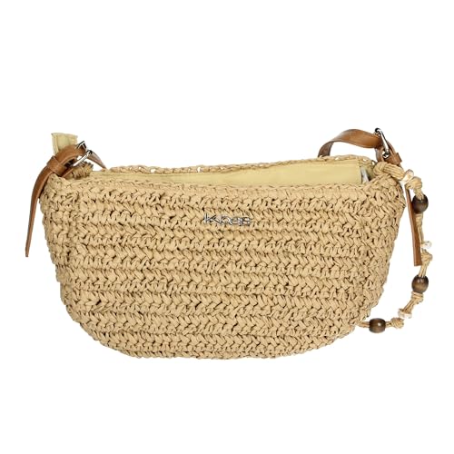 Kbas Bolso de verano con doble asa de rafia (Tostado)