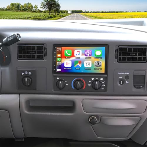 Android 13 Double Din Car Stereo Radio for 1999-2004 Ford F250 F-350 7' Touch Screen Head Unit Car Stereo with Wireless Carplay Android Auto GPS Bluetooth WiFi FM RDS DSP SWC Backup Camera,2+32G